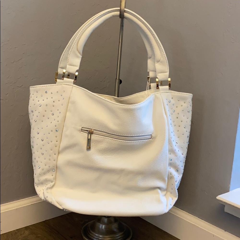 White Rhinestone Tote - Picture 2 of 3